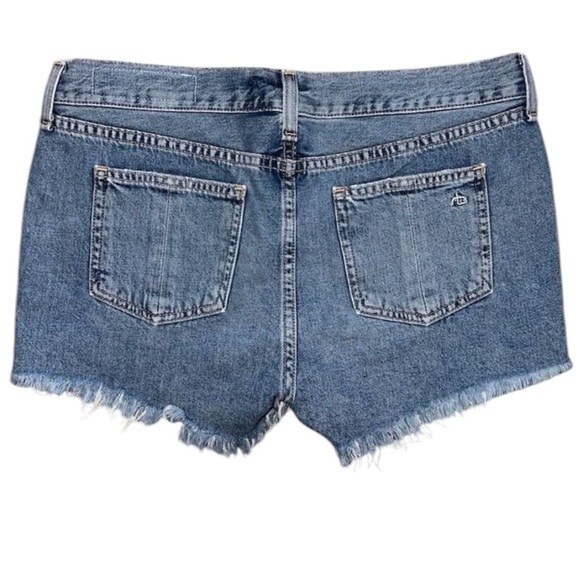 {EUC Rag & Bone Distressed Denim Cut-Off Low Rise Winnie Shorts Medium Wash 26} - Picture 3 of 9